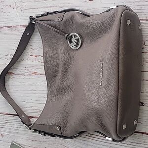 MICHAEL Michael Kors Gray Leather Hobo Bag